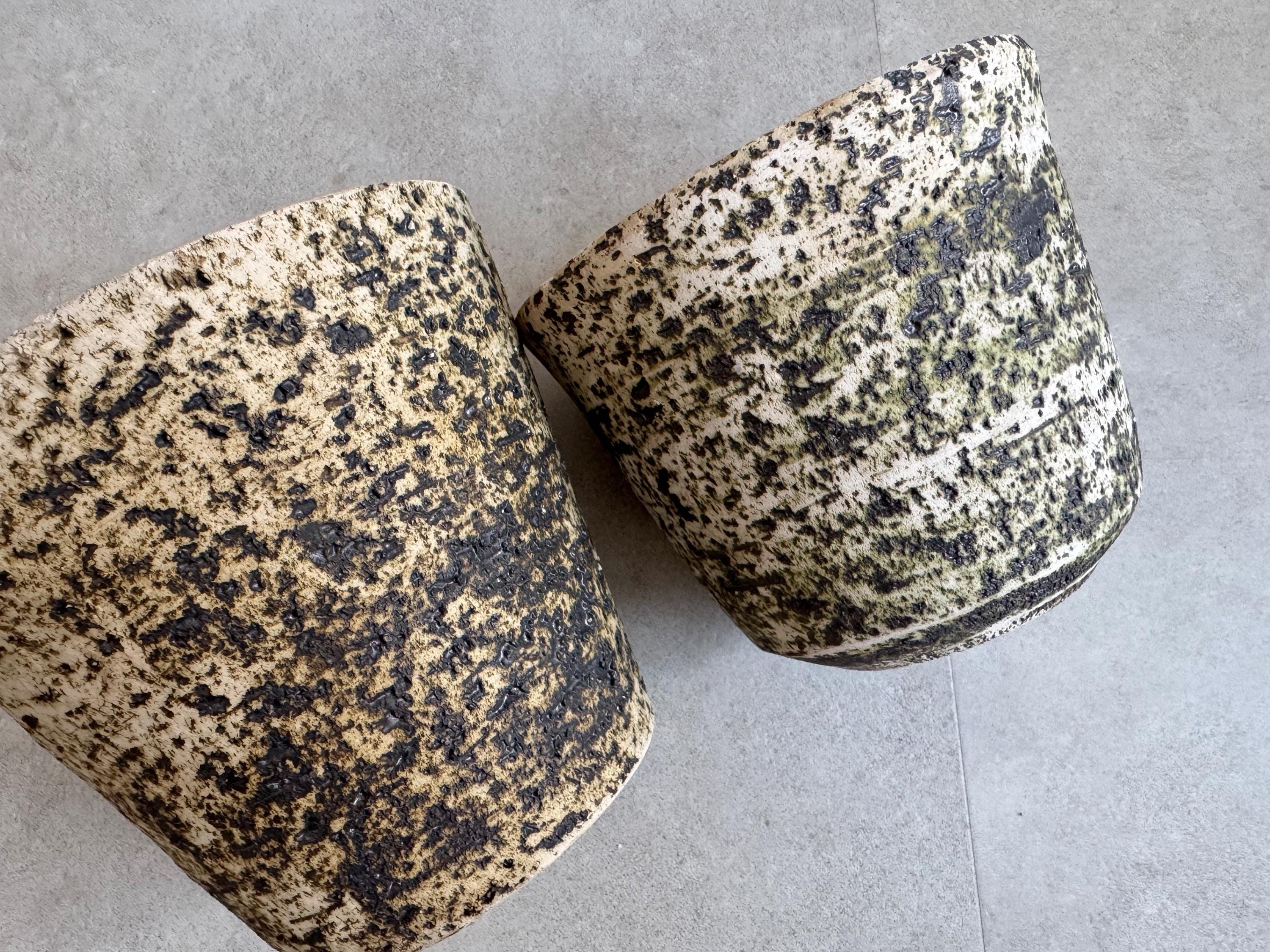 ヴィンテージ「白樺樹皮」セラミックプランター 2 個セット - Etsy 日本