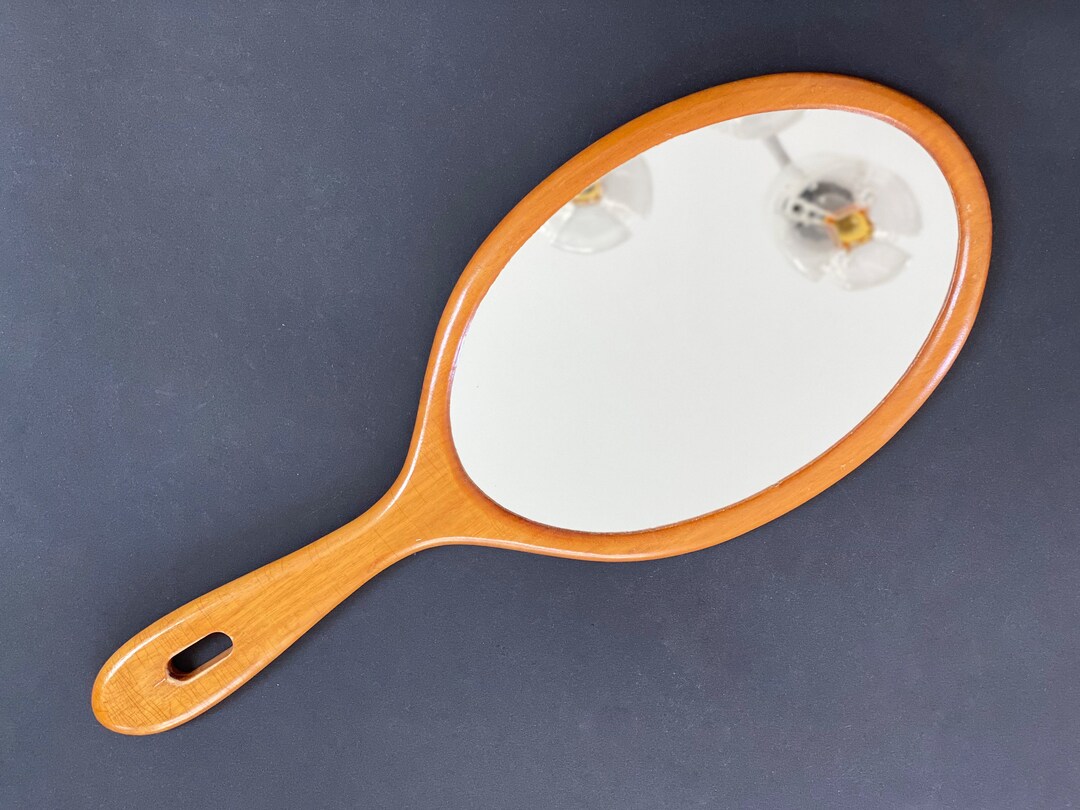 Mid Century Wooden Hand / Wall Mirror Etsy