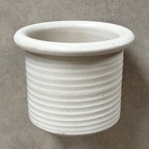 Vintage beige ceramic flower pot / planter