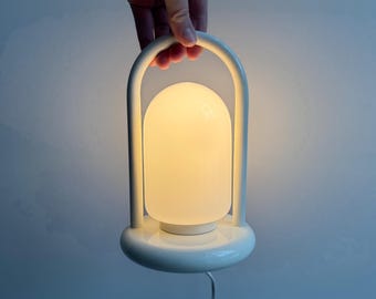 Post modern 80s white table lamp