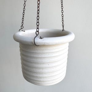 Vintage beige ceramic hanging planter