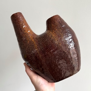 Unique large vintage ceramic studio pottery vase