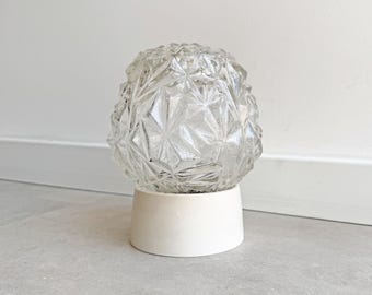 Vintage clear relief glass flush mount ceiling lamp