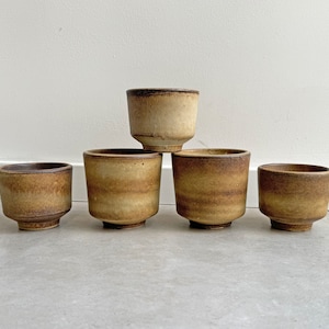 Set of 5 vintage Dutch ceramic 70s planters / flower pots