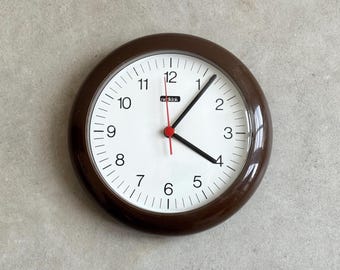 Orologio da parete vintage Nedklok in plastica marrone