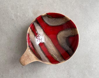 Vintage Dümler & Breiden fat lava ceramic bowl with handle