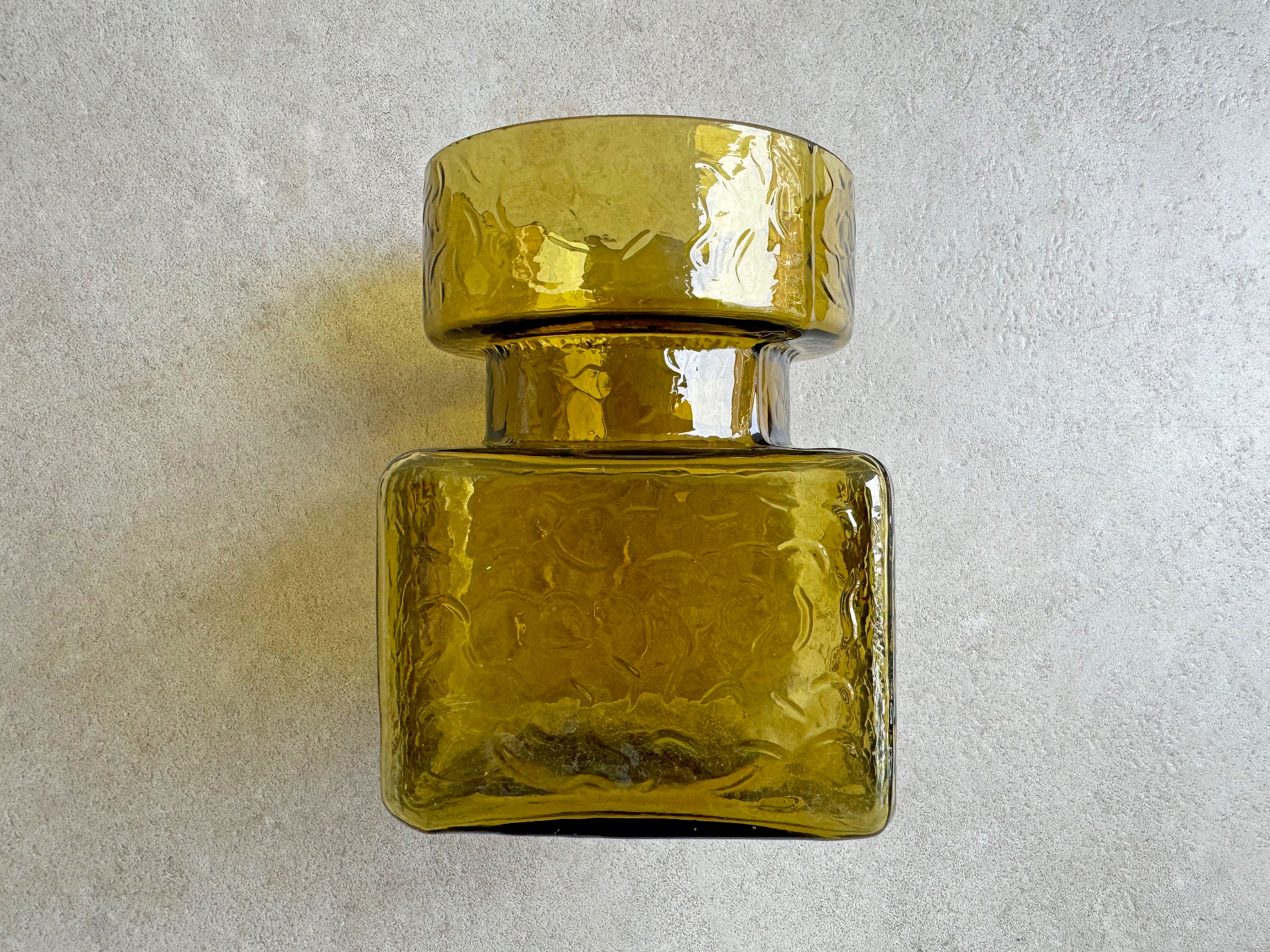 ヴィンテージ琥珀ガラス Helena Tynell Pala 花瓶 - Riihimaen Lasi