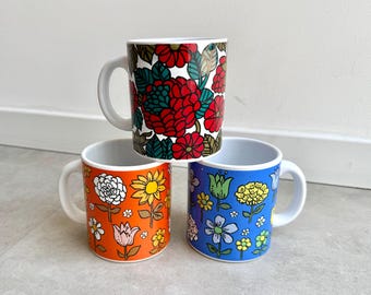 Juego de 3 tazas de cerámica vintage de Alemania Occidental