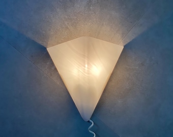 Triangular shaped vintage acrylic wall lamp