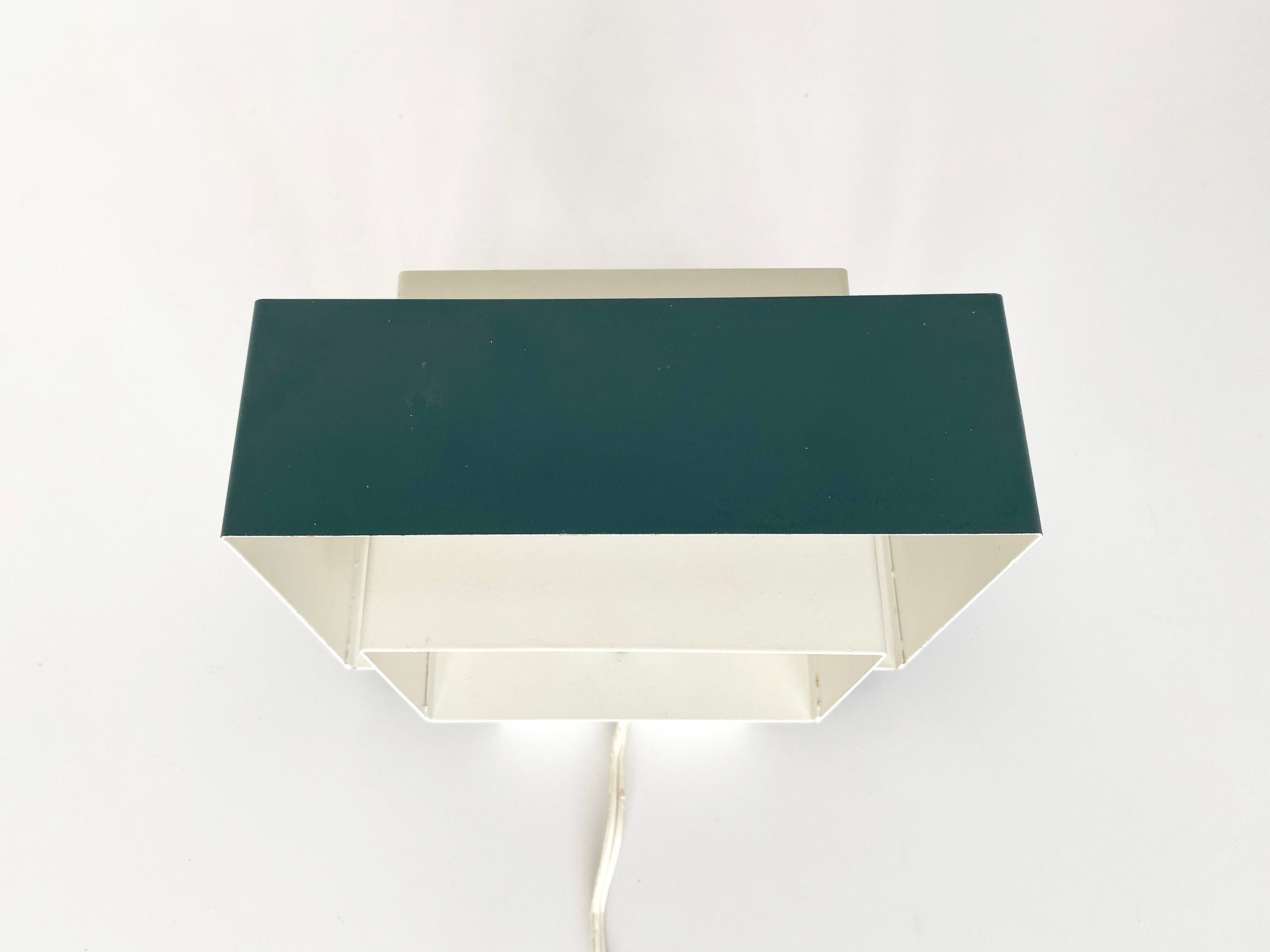 Rare Applique Murale/Philips Mid-Century, Design Néerlandais Vintage, Abat-Jour En Métal Superposé