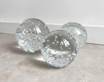 Set of 3 vintage nail glass paperweights