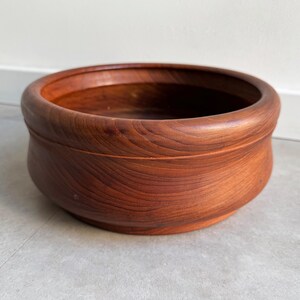 Large Mid Century solid teak bowl