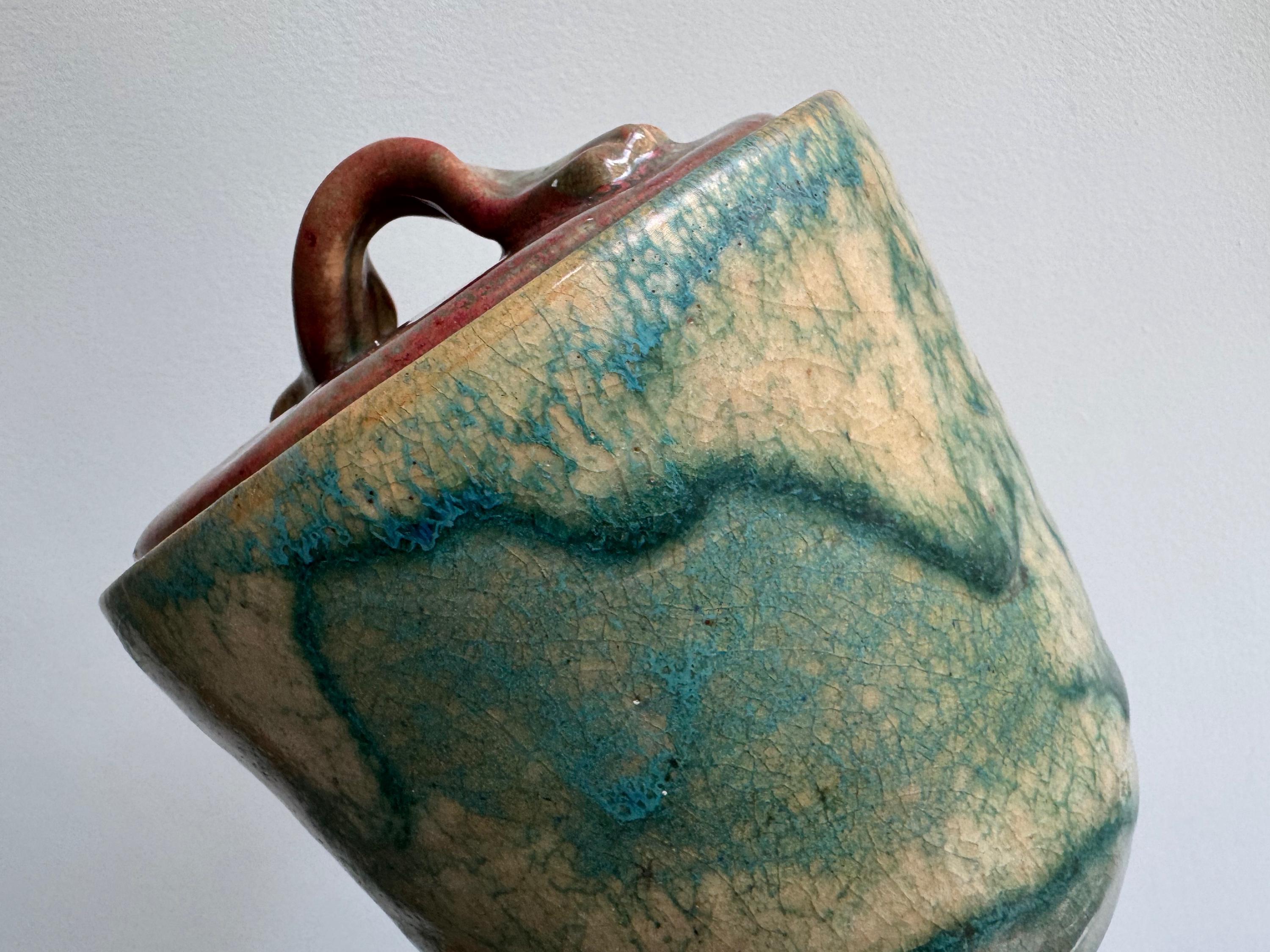 素晴らしい釉薬をかけた蓋付きの陶器の鍋 - Etsy 日本