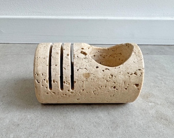 Vintage travertine Fratelli Mannelli desk organiser