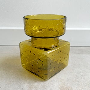 Vintage amber glass Helena Tynell Pala vase - Riihimaen Lasi