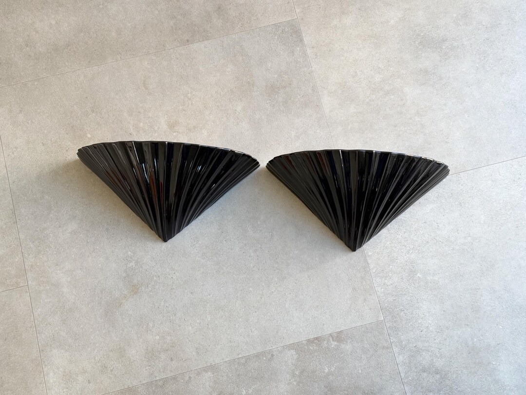Shell Uplighters Set of 2 Vintage 80s Ceramic Shell Uplighter Wall Lamps - Etsy