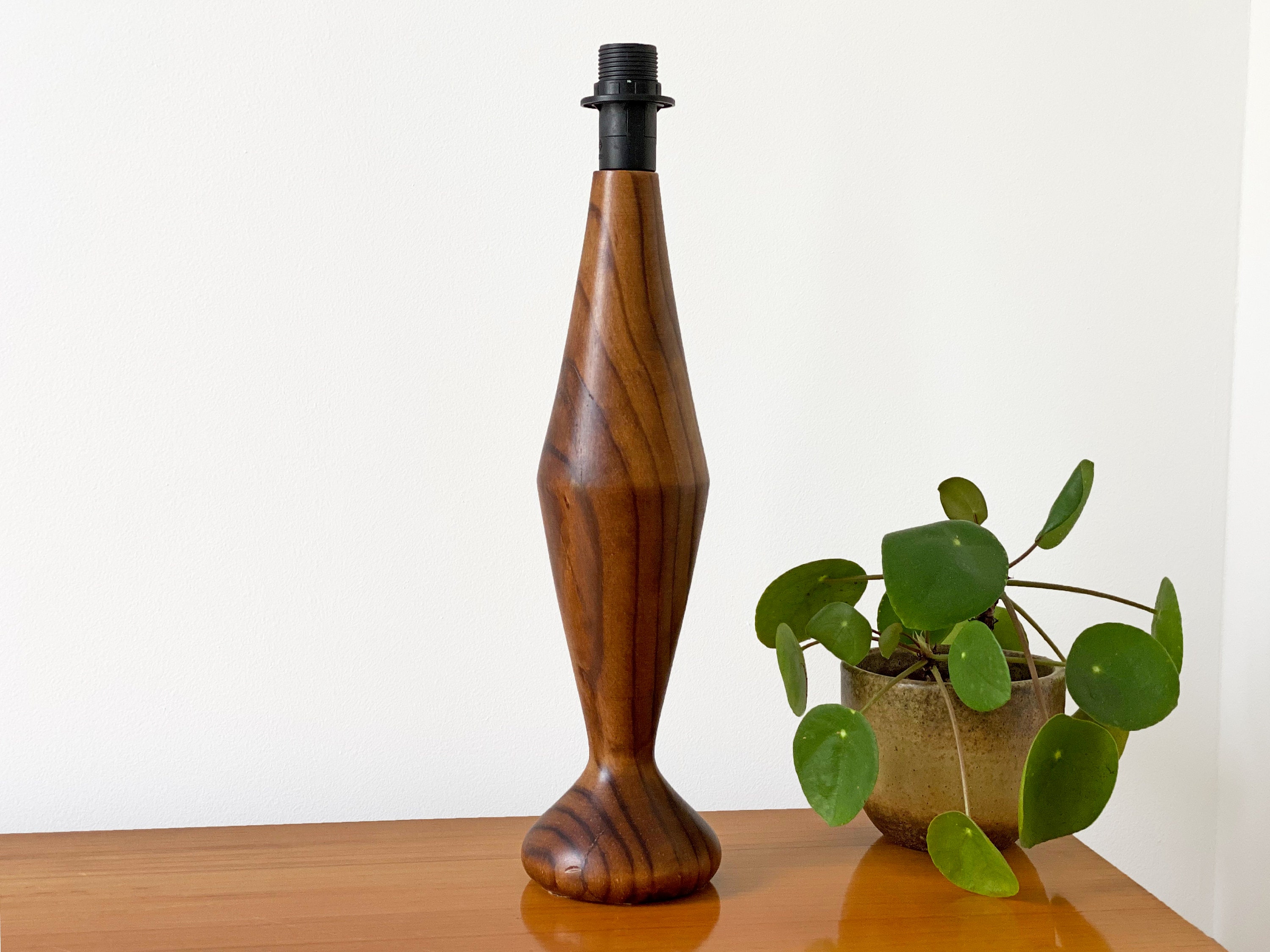 SOLD Mid Century Wooden Table Lamp Base Teak Rosewood Etsy