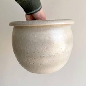 Large vintage grey ceramic planter