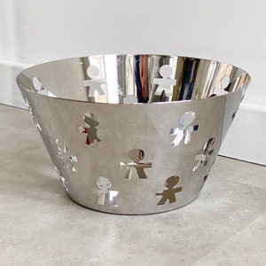 Large vintage Alessi girotondo (fruit) bowl by King Kong, Italian design