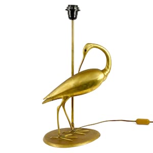 Hollywood Regency Brass Crane Bird Table Lamp / Lamp base, Mid Century Design Eclectic Light