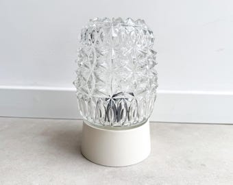 Vintage relief glass flush mount ceiling lamp