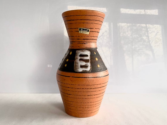 Vintage West German Vase With Fat Lava Glaze, 523 21, West Germany