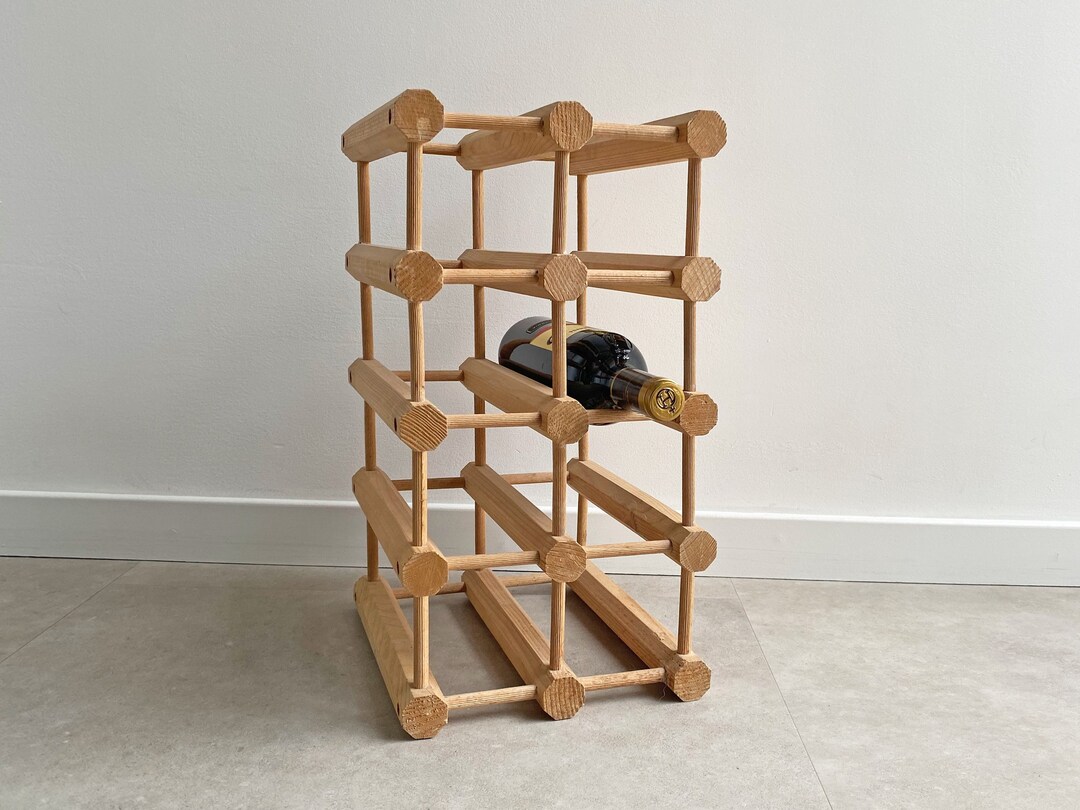 Mid Century Wooden Wine Rack Horizontal or Vertical Free Etsy