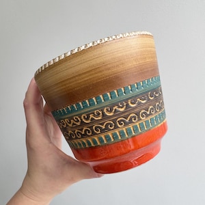 Vintage Italian colourful ceramic planter