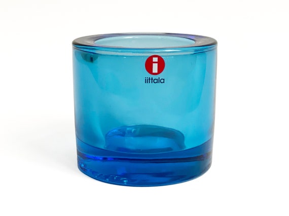 geroosterd brood duim consumptie Turquoise Blue Glass Kivi Iittala Marimekko Kivi Tealight - Etsy
