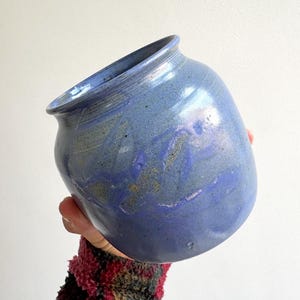 Vaso vintage blu da studio di ceramica