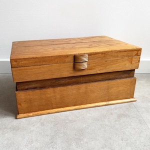 Large vintage wooden storage box