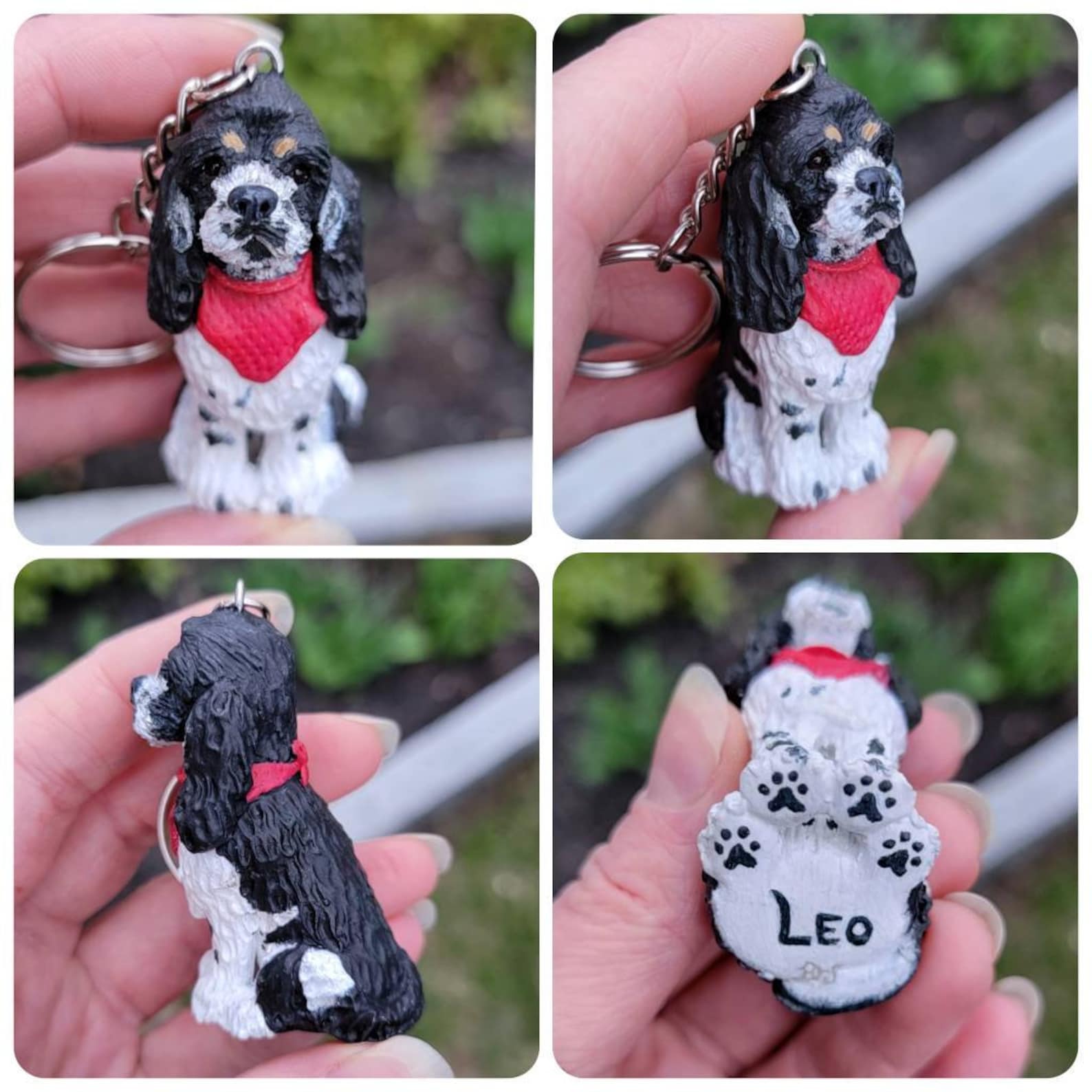 Custom Pet Keychain Personalized Pets Pet Portraits Polymer Etsy
