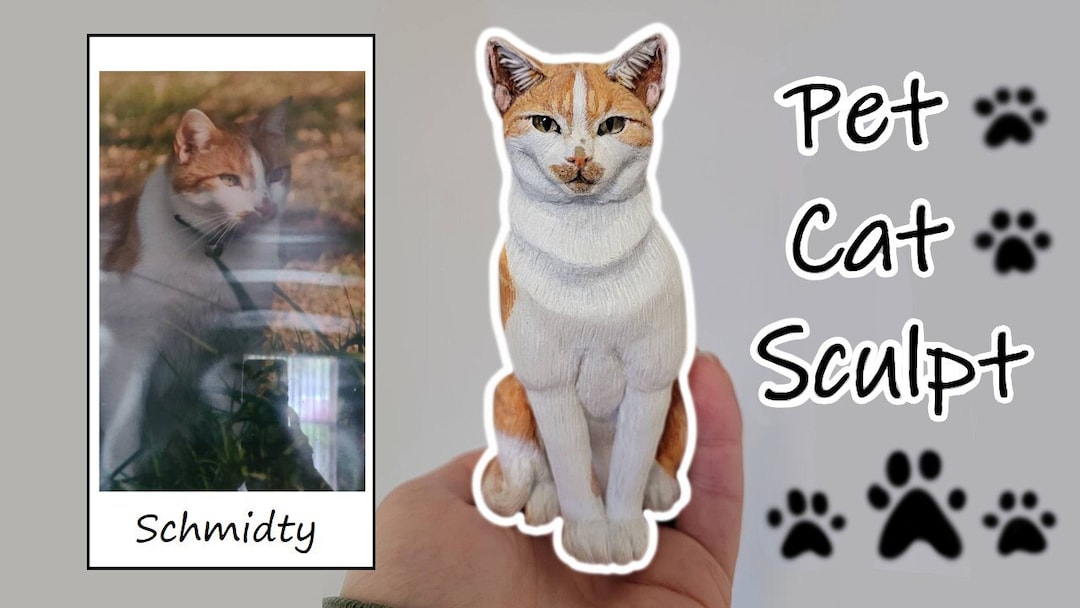 Custom Cat Sculpture, Memorial Cat Gifts, Pet Loss Gifts, Polymer Clay ...