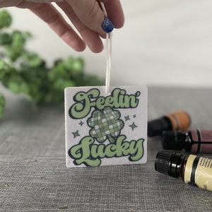 Feeling Lucky Car Air Freshener, Car Freshie, Car Air Freshener Pendant Rear View Mirror, Unique Freshener Ideal Gift, Unscented Car Freshie