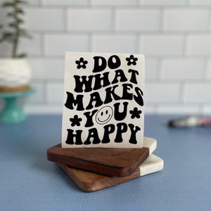 Do what makes you happy, retro decal vinyl sticker, cheery, happy vibes, smiley, Car Decal, Motivational Sticker, Planner Sticker, Positive