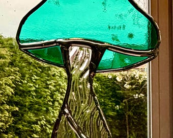 Green Glass Toadstool