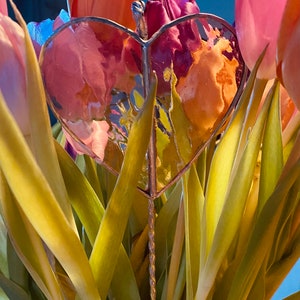 Glass Heart Plant Pot Stake