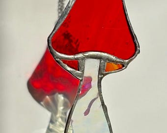 Small Red Glass Toadstool