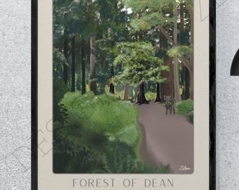 Forest of Dean Boar Art Print – Woodland Illustration – Limited Edition A4 Signed Print