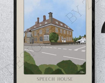 Speech House Junction Art Print – Forest of Dean Illustration – Limited Edition A4 Signed Print