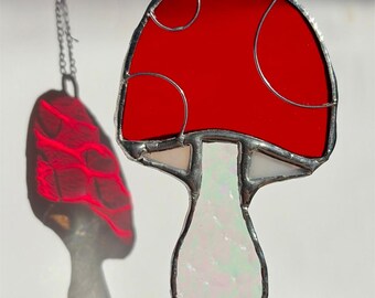 Small Red Glass Toadstool