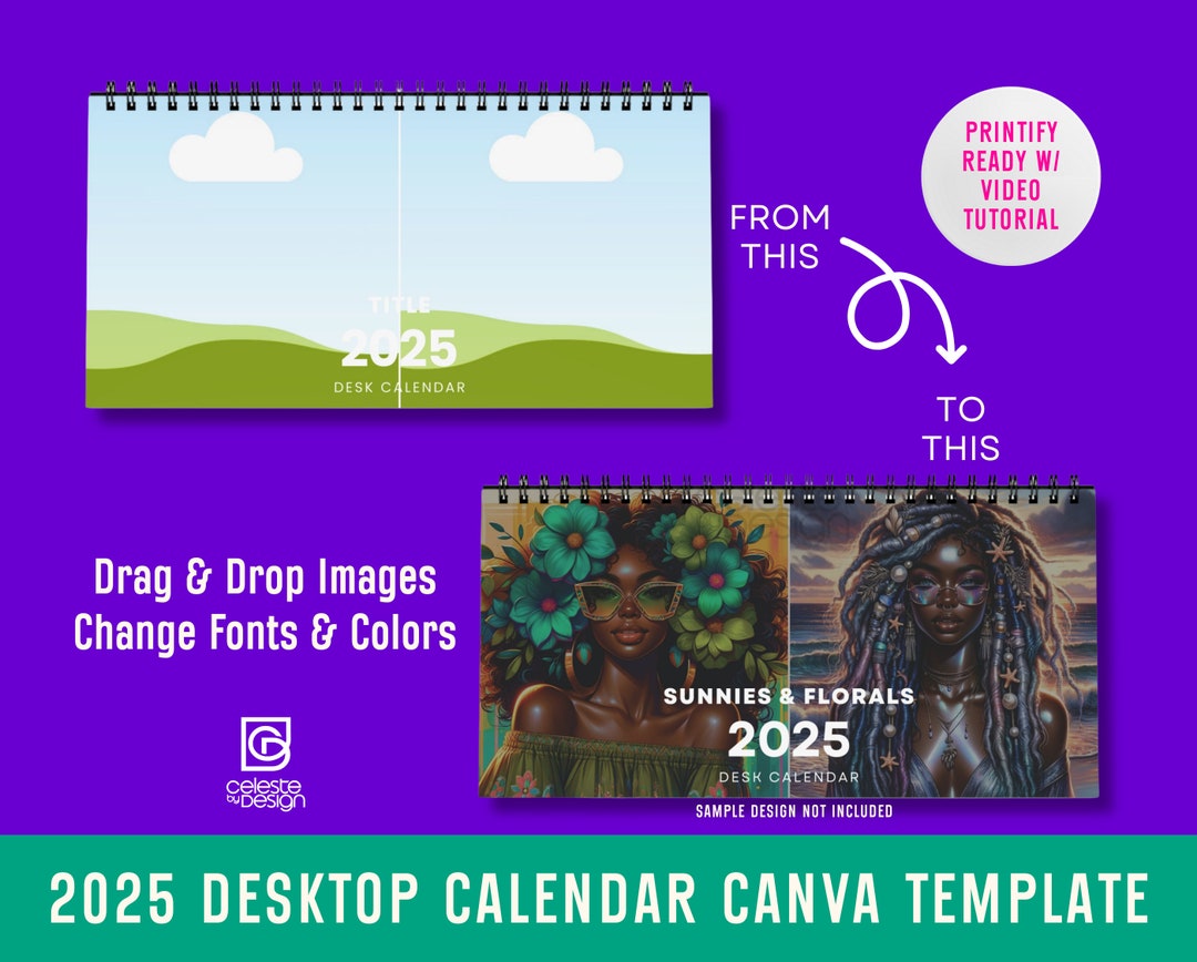 2025 Canva Calendar Template - Ready for Printify POD | Design Your Own ...