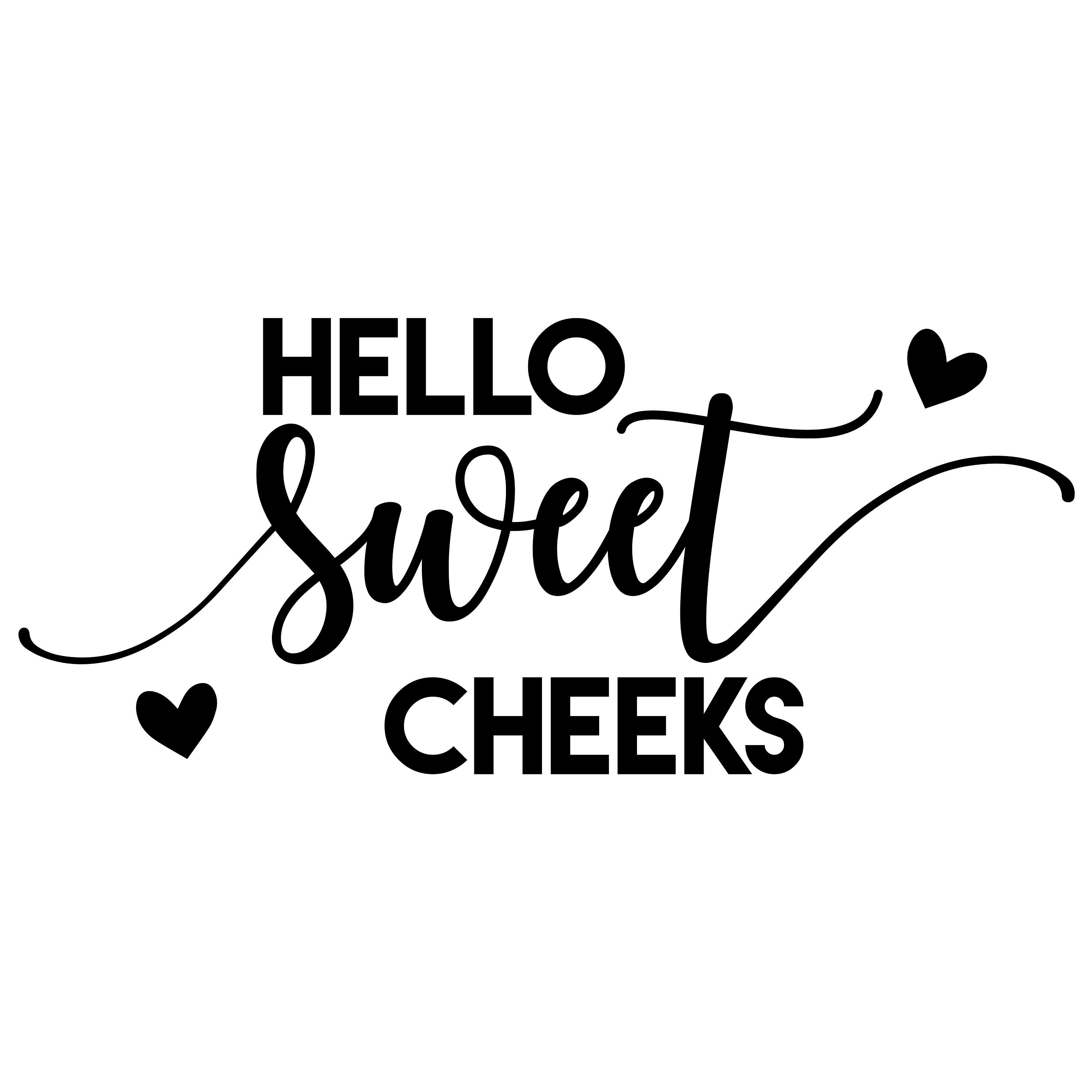 Hello Sweet Cheeks Bathroom Sign SVG/PDF Vector Cut File For Etsy