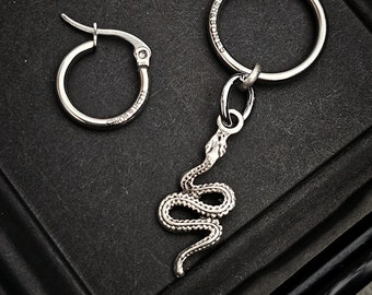 PETIT SERPENT, boucle d'oreille unisexe, choisissez la taille de votre créole, 15 mm ou 20 mm