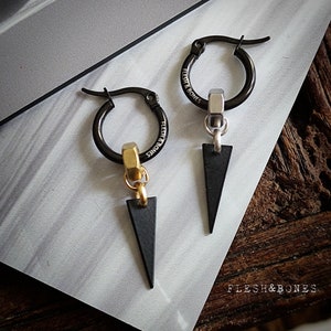 SCHAWRZ spike signature, boucle d'oreille mono alternative pour hommes et femmes, unisexe et faite à la main image 1