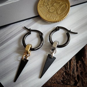 SCHAWRZ Spike Signature, boucle d'oreille mono alternativa para hombres y mujeres, unisex y faite à la main imagen 5