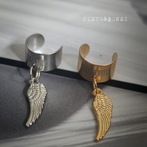 mono EAR CUFF WRAP and wing , unisexe full pack, acier inoxydable argent ou doré image 4