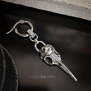 Mono boucle d&#39;oreille unisexe VOODOO BIRD SKULL V2