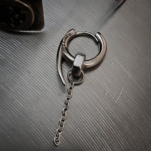 Mono-boucle d&#39;oreille CLUB CHAIN, créole en acier inoxydable, unisexe, étanche, zéro allergie