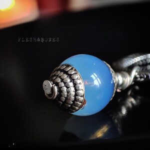 BLUE ELIXIR, Quartz mono earring, unisex with stainless hoop image 3